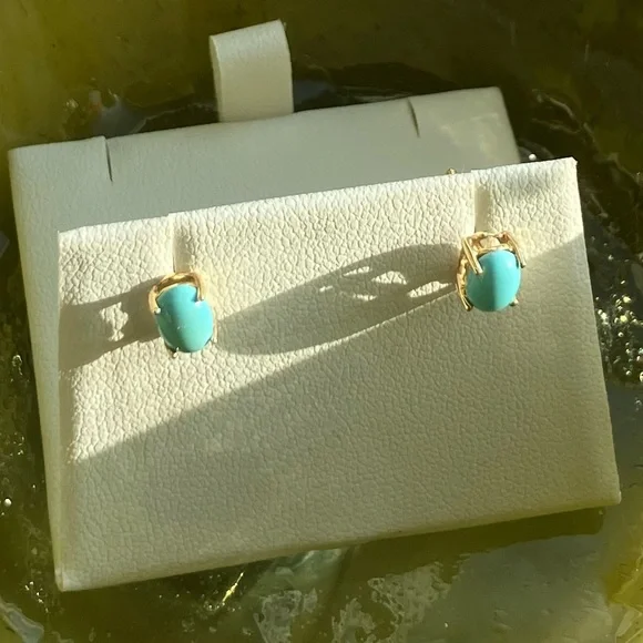 🌟New LALI 14K Gold & Turquoise Earrings - Picture 6 of 7